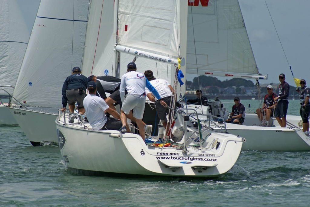Ben Ainslie in action on Day 1 of the 2008 New Zealand Match Racing Championships © Richard Gladwell www.photosport.co.nz