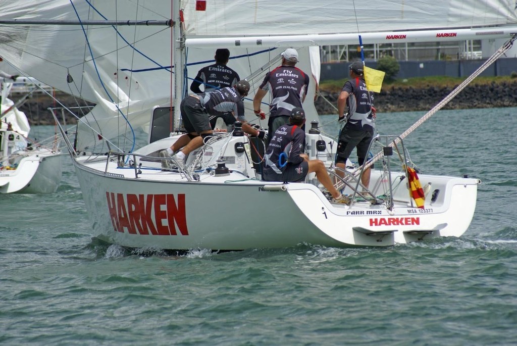 Dean Barker was one of two competitors to emerge unbeaten from Day 1 of the 2008 New Zealand Match Racing Championships © Richard Gladwell www.photosport.co.nz
