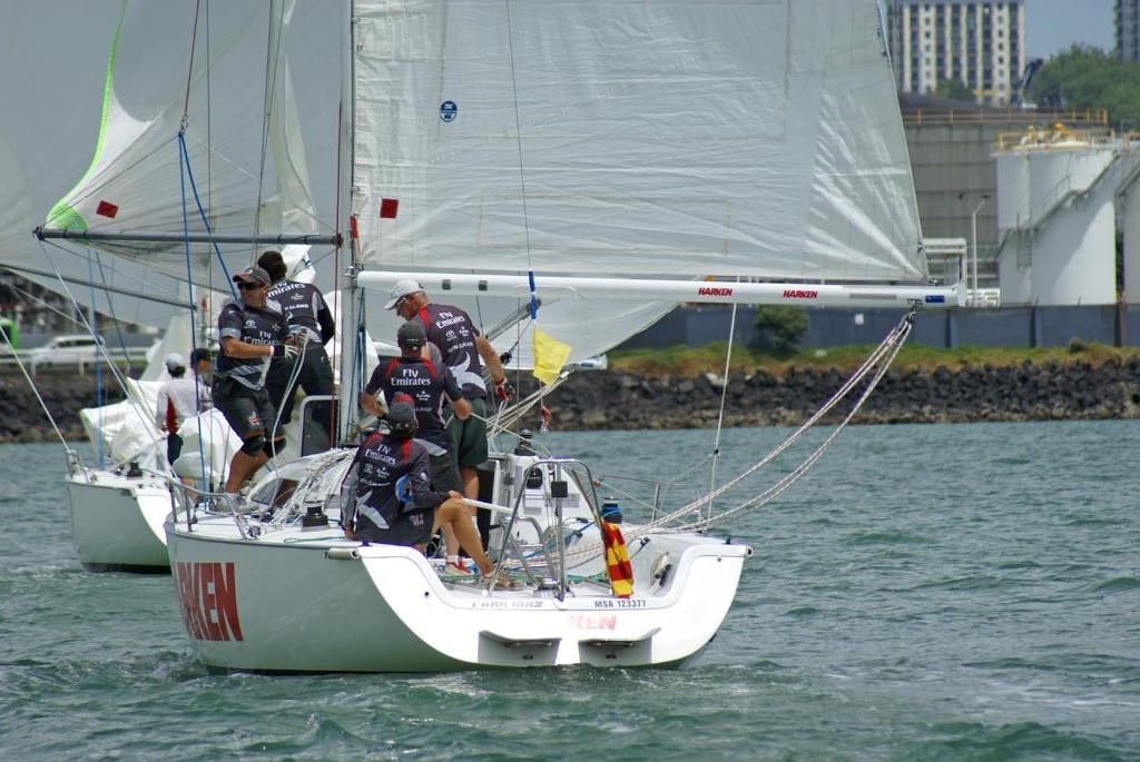 Dean Barker was one of two competitors to emerge unbeaten from Day 1 of the 2008 New Zealand Match Racing Championships © Richard Gladwell www.photosport.co.nz