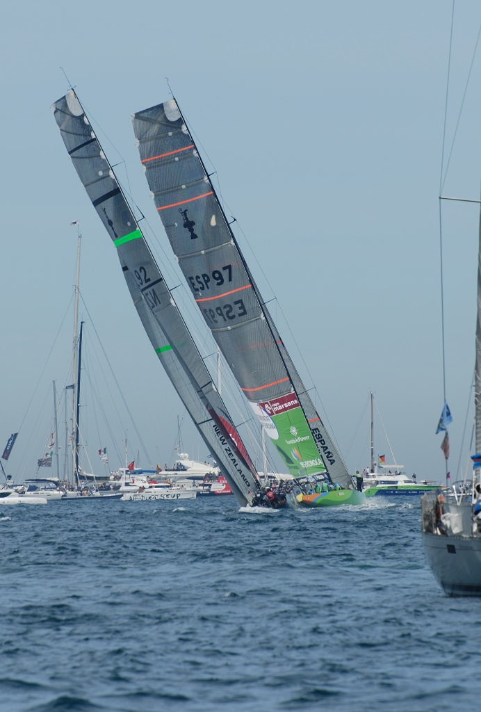 The big backed mains of NZL-92 and ESP-97 Semi-Final 4, 60 secs before start photo copyright MCC McCamp taken at  and featuring the  class