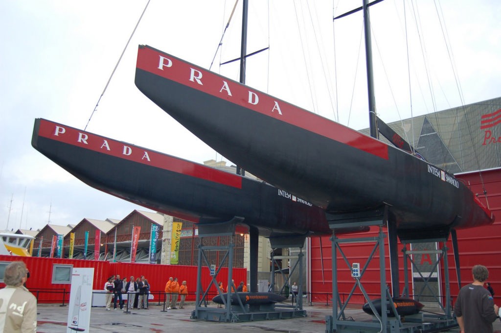 Luna Rossa’s ITA-86 and ITA-94, AC Unveiling 2007 show off the Ice-Breaker bow. photo copyright Valenciasailing.com http://www.valenciasailing.com taken at  and featuring the  class