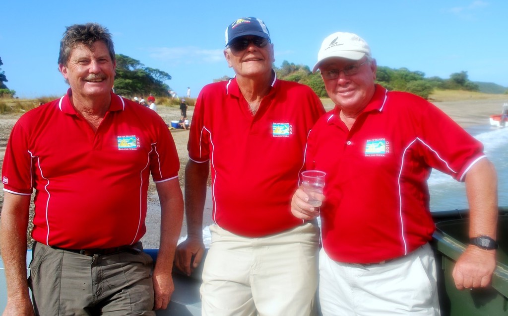 The long suffering Judges, Bay of Islands Race Week, from left to Right  Tony Webb - Steve Merrington - Mike Coupe © SW
