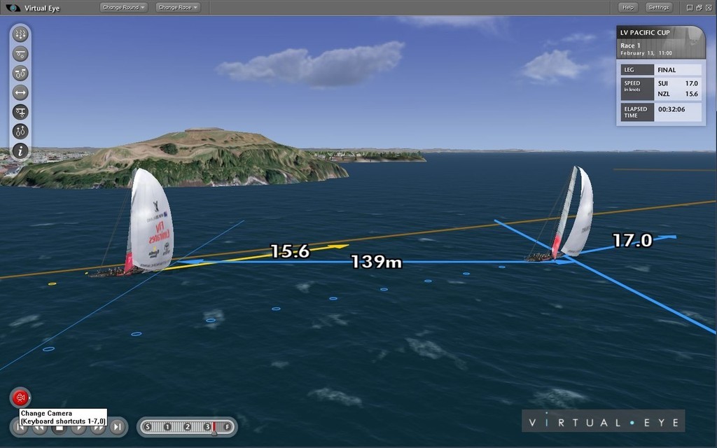 Virtual Eye Speedcam: Alinghi hits the top speed of the day - 17kts © ARL Media http://www.arl.co.nz/