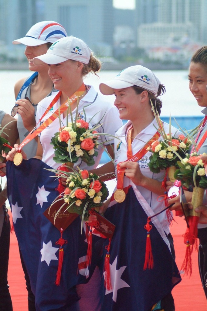 Elise Rechichi (R) and Tessa Parkinson (L) - Gold Medallists Olympic Sailing Test Event, Qingdao 2007: Female Sailors Of The Year, Australian Yachting Awards 2008  (Photo Rob Brown) &copy; Australian Sailing Team http://www.australiansailingteam.com.au
