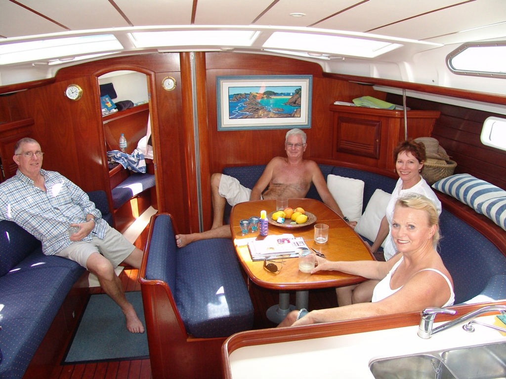 Enjoying a drink aboard Cadiz with friends from Fremantle. © Ian & Andrea Treleaven