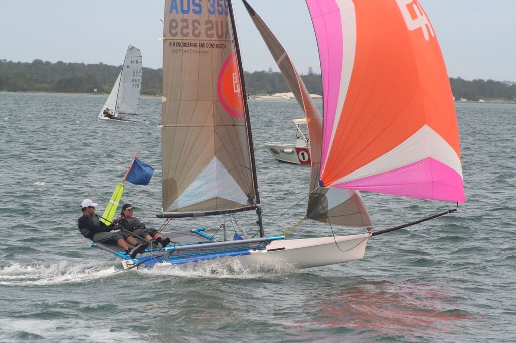 Epic - Chris Wells and Rani Dabner, TAS - 10th place overall - Australian B14 Championships, Belmont, Lake Macquarie photo copyright Rafael Heale taken at  and featuring the  class