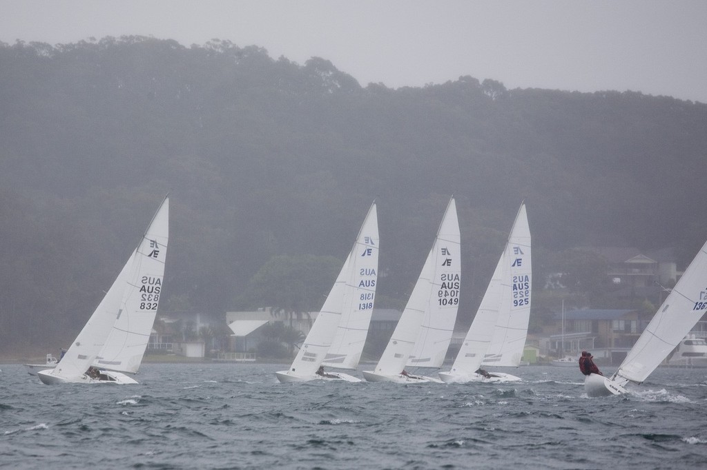 Race 1 winner Bananas in Pyjama’s in 2nd place at the first mark - Etchells Lake Macquarie Spring Regatta © Kylie Wilson Positive Image - copyright http://www.positiveimage.com.au/etchells
