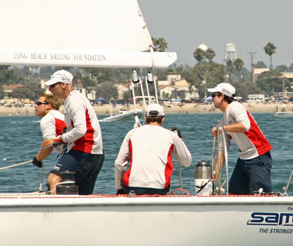 Phil Robertson (at helm) and the Panama jack crew fought hard finishing the 2008 Ficker Cup photo copyright Rick Roberts  taken at  and featuring the  class