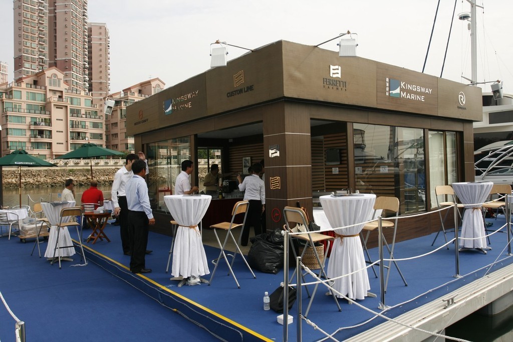 Ferretti agent Kingsway Marine successfully combined boats and real estate at the Gold Coast Boat Show 2008, Hong Kong © Guy Nowell http://www.guynowell.com