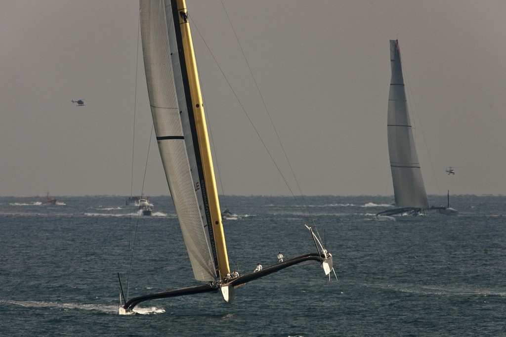 Race 1, 33rd America’’s Cup, Valencia © BMW Oracle Racing Photo Gilles Martin-Raget http://www.bmworacleracing.com