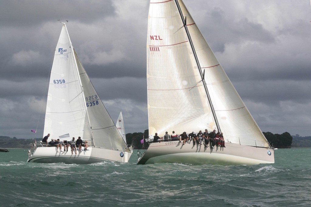 Georgia leads Hard Labour in the final day’s racing of the 2009 BMW Auckland Cup photo copyright Ivor Wilkins/Offshore Images http://www.offshoreimages.com/ taken at  and featuring the  class