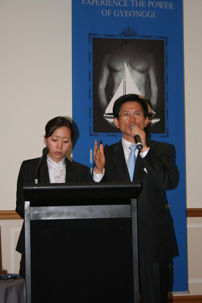Governor of Gyeonggi Province, introducing the Korea Boat Show. photo copyright Jeni Bone taken at  and featuring the  class