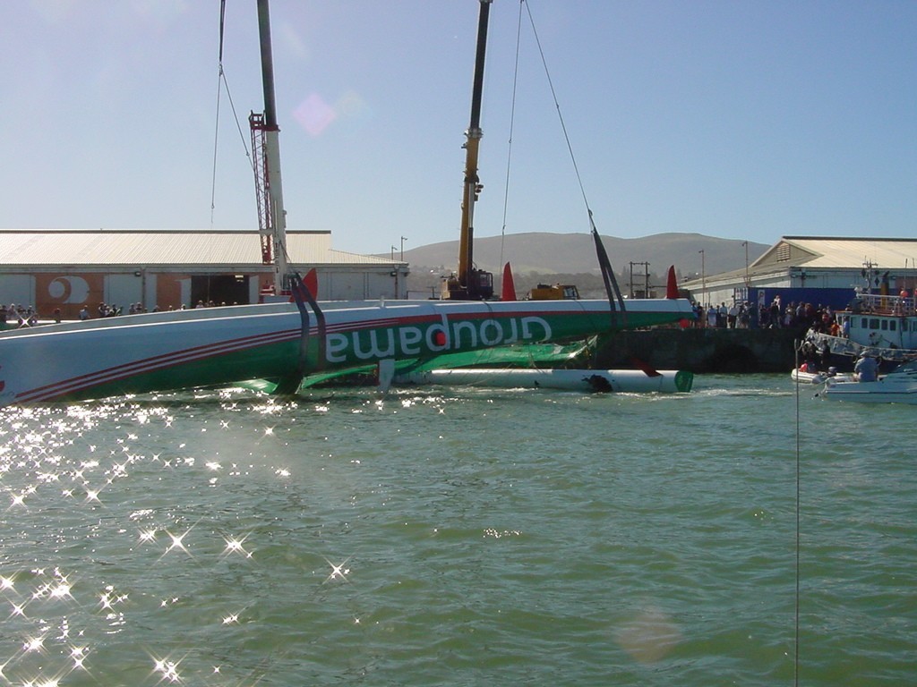 Struggling to remove the remains of the port hull from under the main hull photo copyright Martin Balch taken at  and featuring the  class