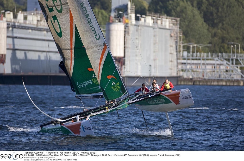 Day 1, Extreme 40`` Groupama 40`` (FRA) skipper Franck Cammas (FRA). iShares Cup, Kiel. ©ThMartinez/Sea&Co / OC Events photo copyright ThMartinez / Sea & Co - Copyright http://www.thmartinez.com taken at  and featuring the  class