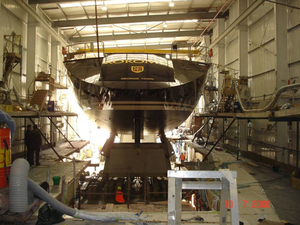 Kokomo under construction at Alloy Yachts which is also based in Waitakere City photo copyright Alloy Yachts taken at  and featuring the  class