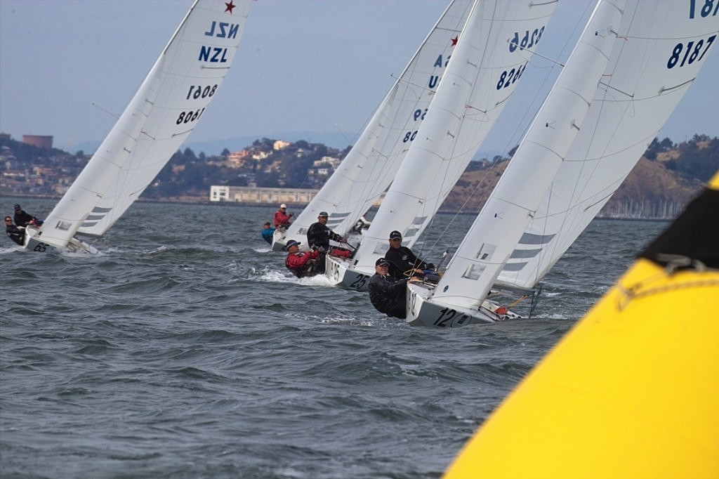 Rohan Lord and Carl Williams, #8061 NZL, on the outside. Hamish Pepper and Carl Williams, #12 GBR on the inside in race three © Chuck Lantz http://www.ChuckLantz.com