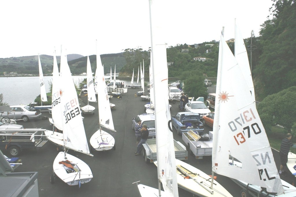 Carpark congestion at the South Island Laser Championships © Event Media