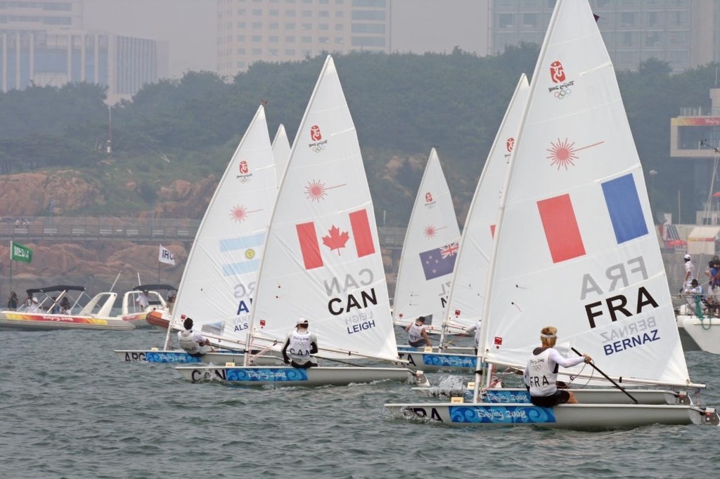 Andrew Murdoch (NZL) is just visible to leeward of the pack - 2008 Olympics Qingdao - Medal Race  © Richard Gladwell www.photosport.co.nz