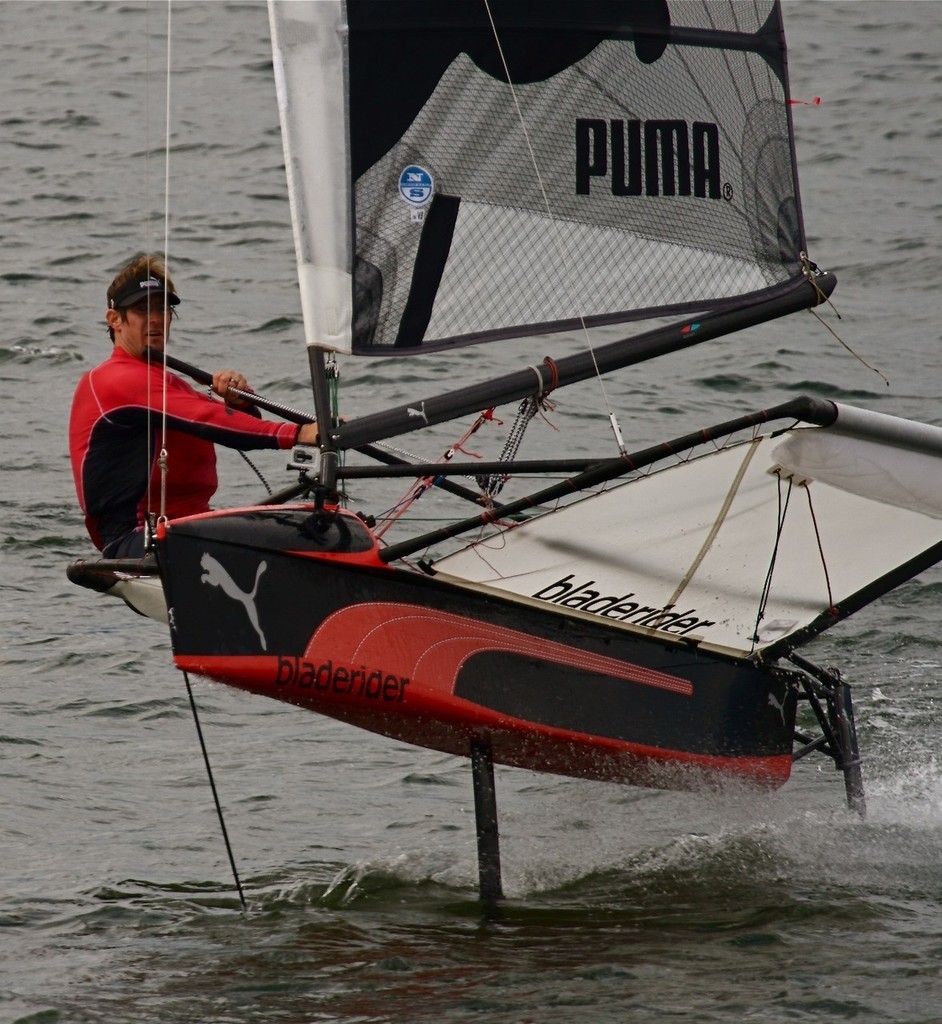 Brad Funk of Florida sailing a Puma Bladerider Moth, making an impressive debut at the Moth Worlds 2009 The Gorge in Cascade Locks, Oregon USA © Puma Ocean Racing http://www.pumaoceanracing.com
