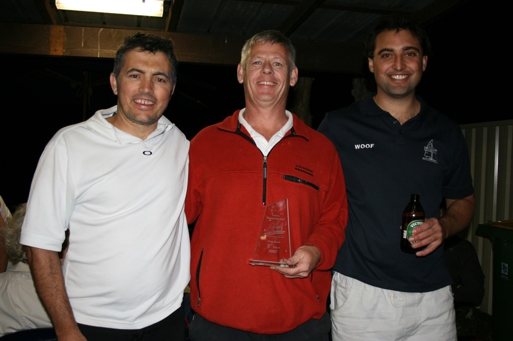 Skipper Jim Walsh (centre) with crew members Ed Blackman and Michael Kennedy - 2007 Heaven Can Wait 24 hour yacht race photo copyright Helen Hopcroft taken at  and featuring the  class