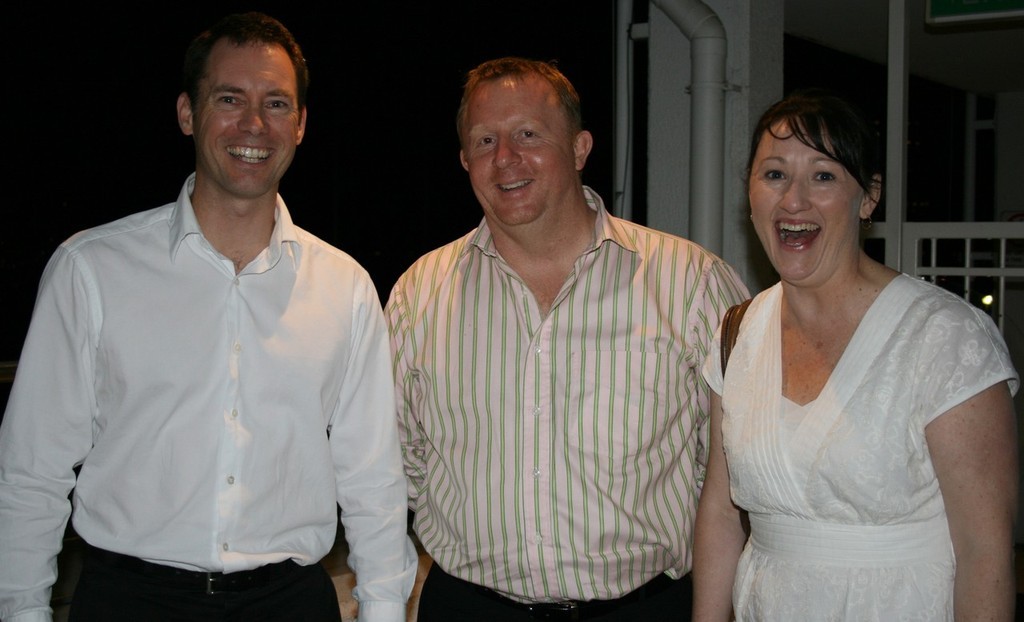 From left to right: Greg Flynn (Line 7 New Zealand), Terry Wilson and Elissa Hancock - Line 7 launch at the CYCA photo copyright Helen Hopcroft taken at  and featuring the  class