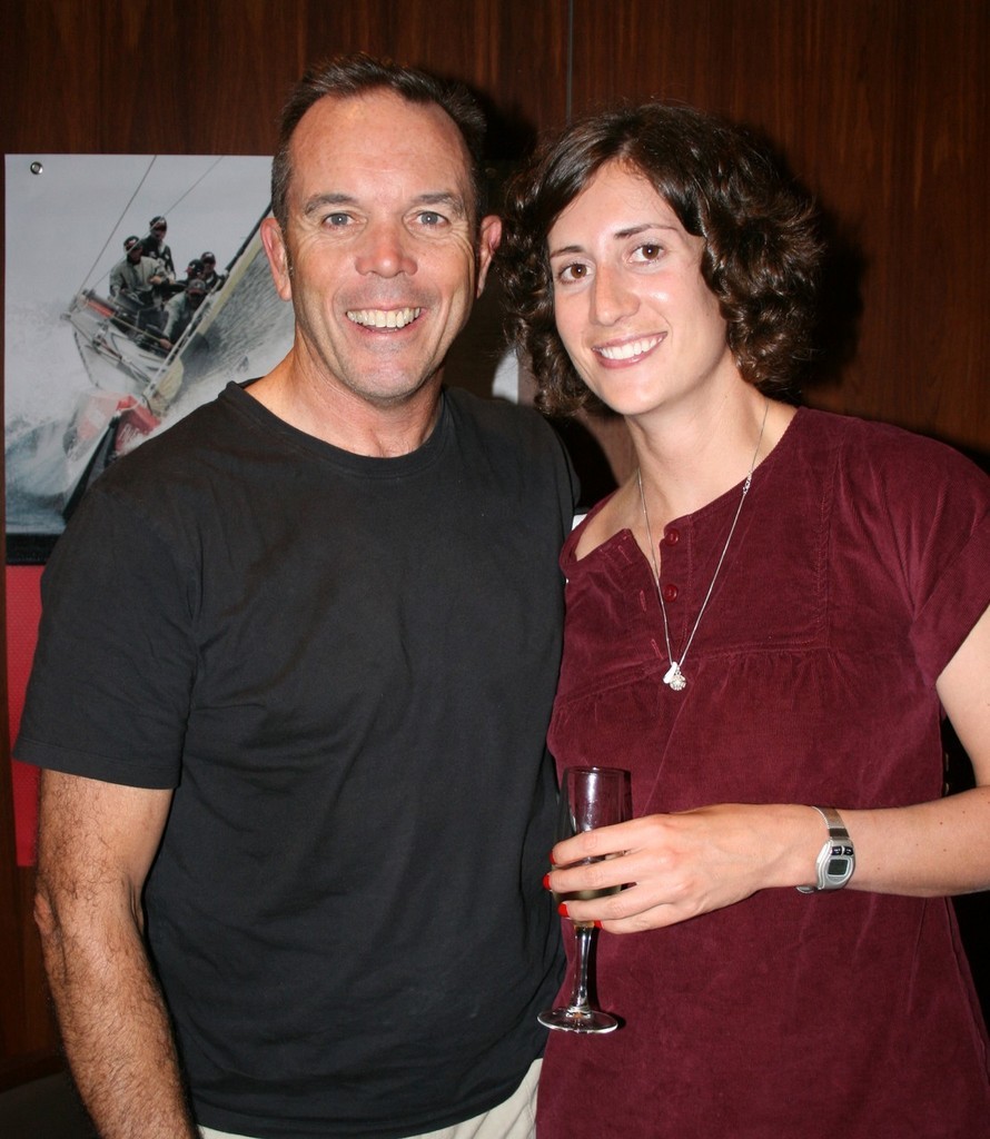 Geoff Bonus (owner of Sydney 38 Calibre) and Jean Bennett - Line 7 launch at the CYCA photo copyright Helen Hopcroft taken at  and featuring the  class