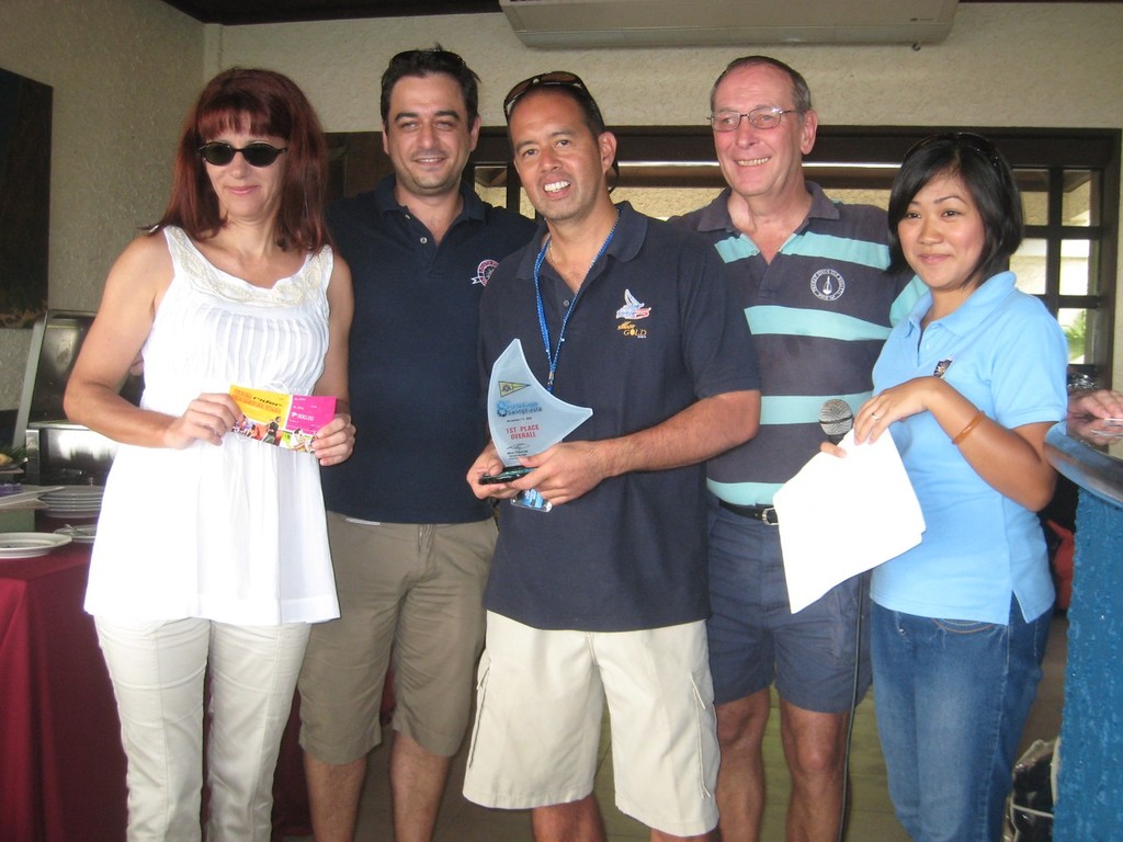 Every one a winner! (left to right) Maria Videoira (Hobie 16 Helm), Mikel Villeverde (GM, Club Punta Fuego), Cons Castaneda (Crew), RO Jerry Rollin, Jasmine Au (Punta Fuego Guest Relations Officer) - Punta Fuego Sailing Fiesta 2009 © Monchu Garcia