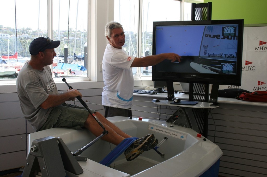 The fabulous, fantastic Bethwaite Sailing Simulator- John Mooney on the right photo copyright Sail-World.com /AUS http://www.sail-world.com taken at  and featuring the  class