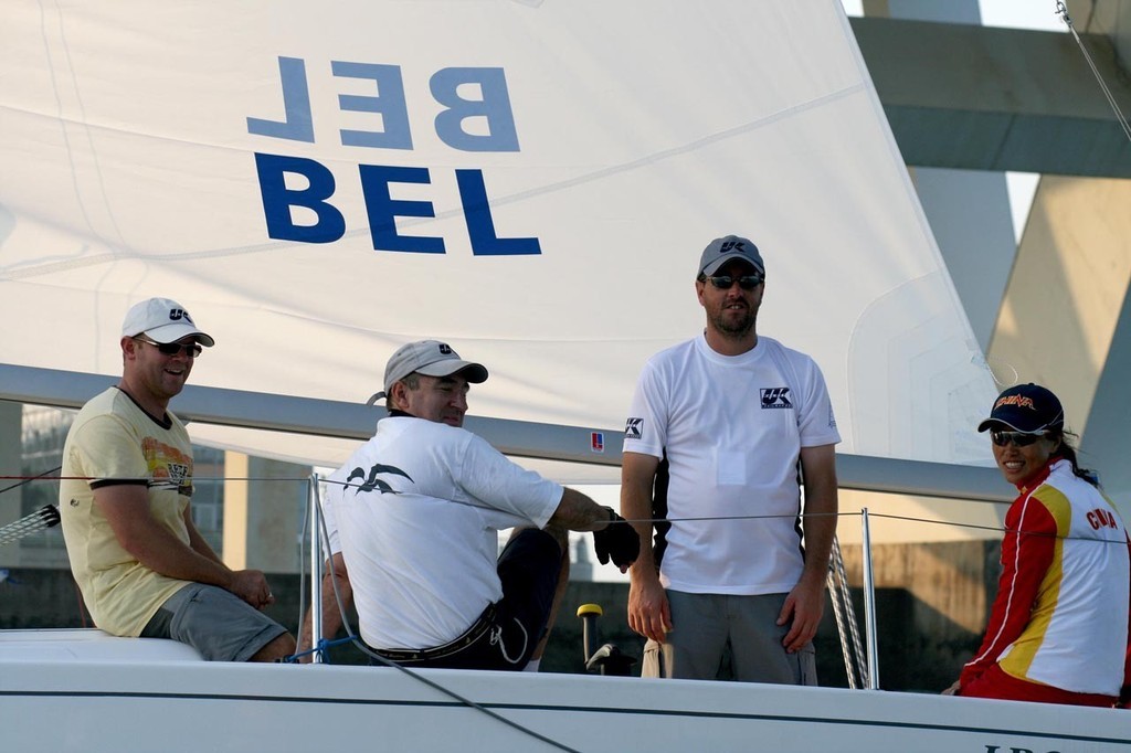 J/Boats Invitational 2008, Xiamen. Robert the Belgian, Erwin the Belgian, Barry the Belgian and Song the Belgian. photo copyright Richard Chen taken at  and featuring the  class