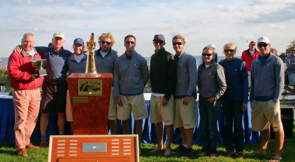 The URI Sailing Team receives the Hoffman Trophy for overall victory at the 2009 Intercollegiate Offshore Regatta photo copyright Fotoboat.com http://www.fotoboat.com taken at  and featuring the  class