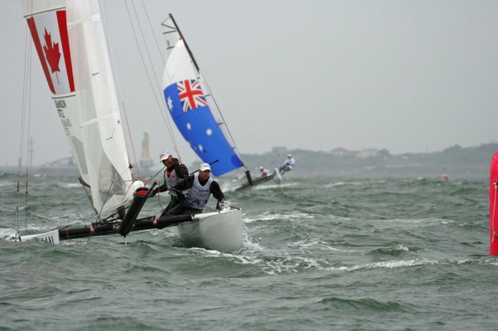 2008 Olympic Regatta - Medal Race - Tornado &copy; Richard Gladwell www.photosport.co.nz