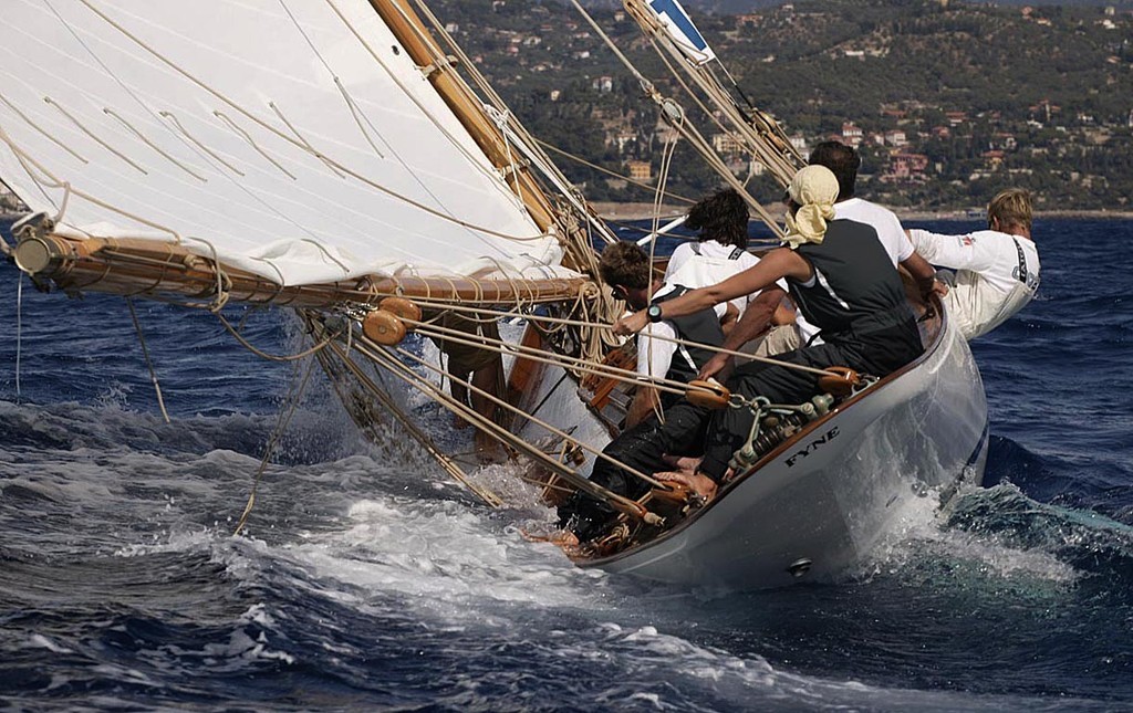Panerai Vele d'Epoca 2008, Imperia. Fyne, the oldest boat in the fleet (1889). photo copyright Guy Nowell http://www.guynowell.com taken at  and featuring the  class