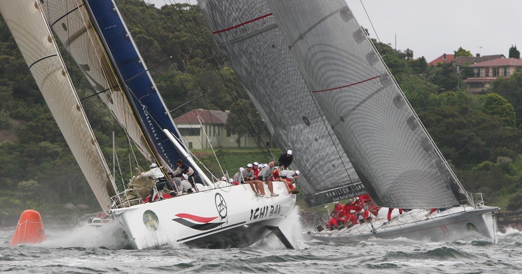 Ichi Ban rounds first - SOLAS Big Boat Challenge © Crosbie Lorimer http://www.crosbielorimer.com