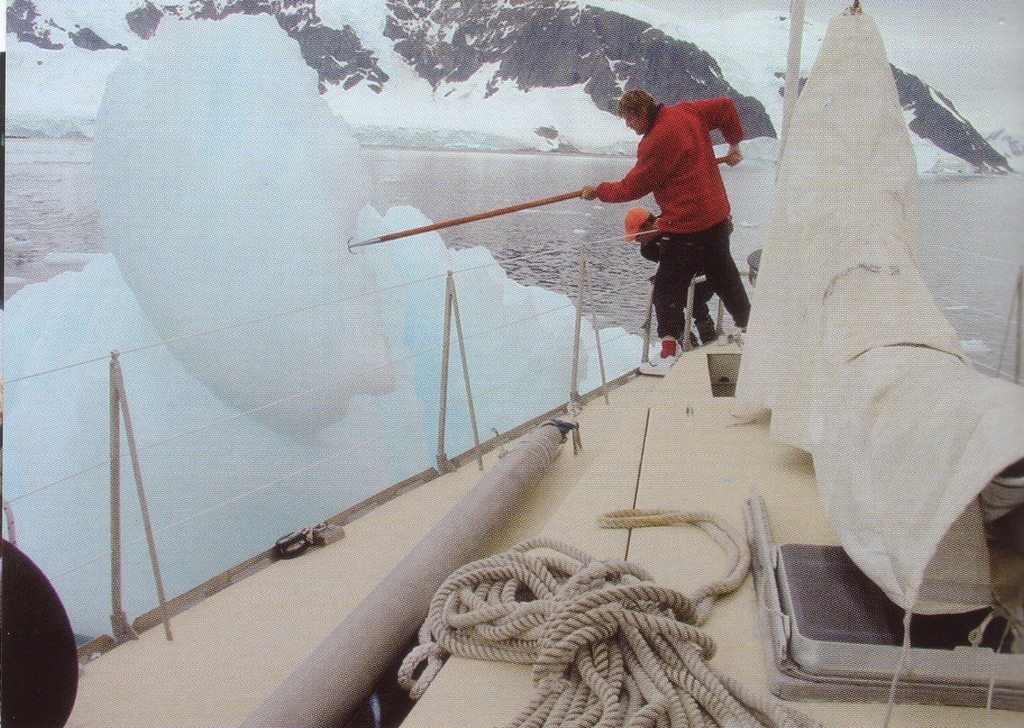 Blake pushing off sea ice in the Antarctic, 2001 © SW