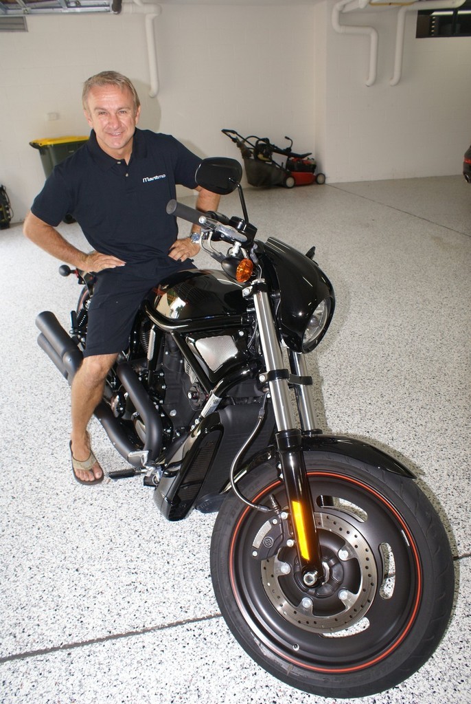 Like all good racing driver, Russell Ingall loves his ’toys’. He’s equally at home on this Harley-Davidson or on a racing Ducati he also owns. And he’s curretly building a very smart and powerful’  © Bob Wonders