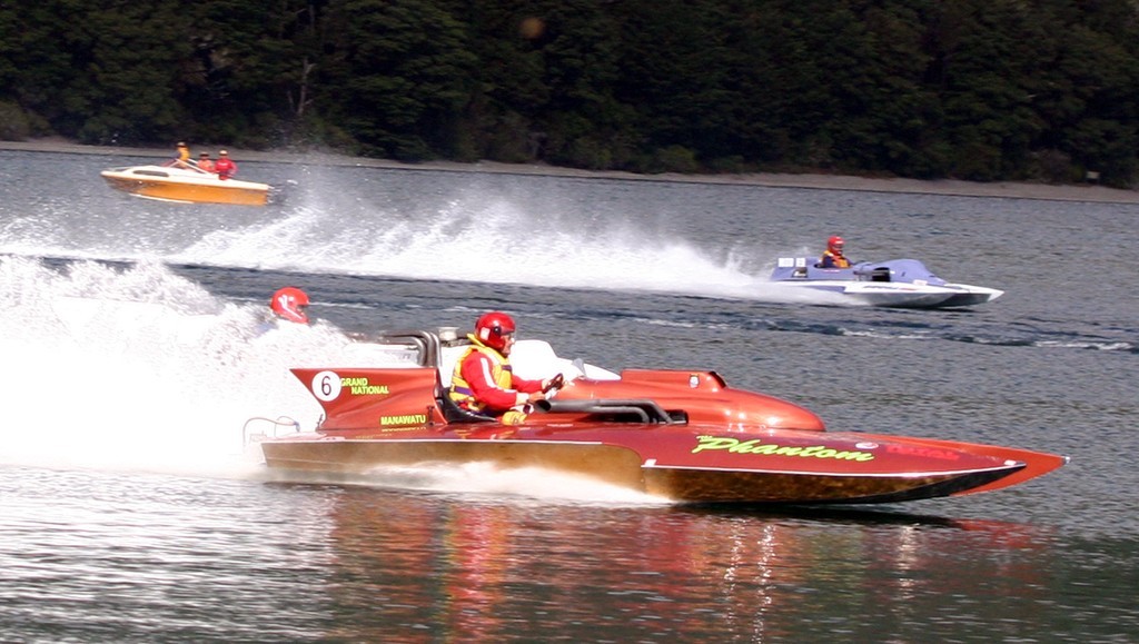 'Phantom', Jamie Knight at the wheel, claims the NZ Grand National Hydroplane title. - NZ Powerboat championships photo copyright Phillip Hoskyn taken at  and featuring the  class