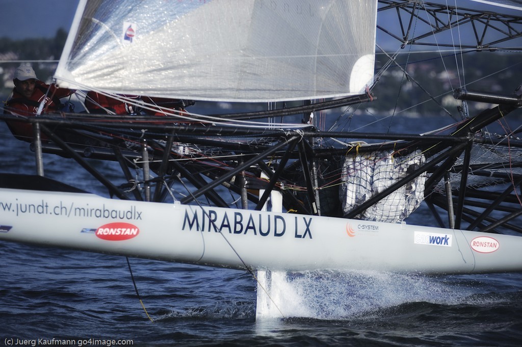 The flying monohull Mirabaud LX on her way to winning the classic Genève-Rolle-Genève - one of the Switzerland’s most important regattas  © Juerg Kaufmann go4image.com http://www.go4image.com