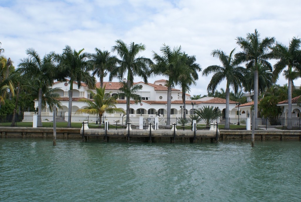 Almost opposite the former Al Capone home is this stunnng abode of singer Julio Iglasias. photo copyright Bob Wonders taken at  and featuring the  class