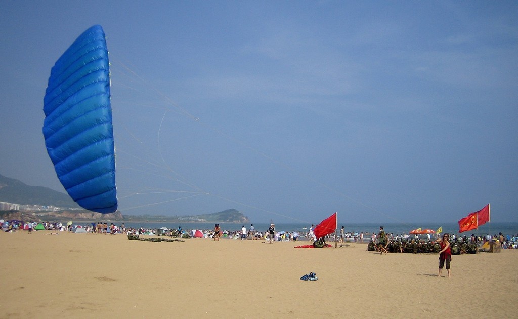 Kite flying on the beach Qingdao China photo copyright Doyle Sails Qingdao China taken at  and featuring the  class