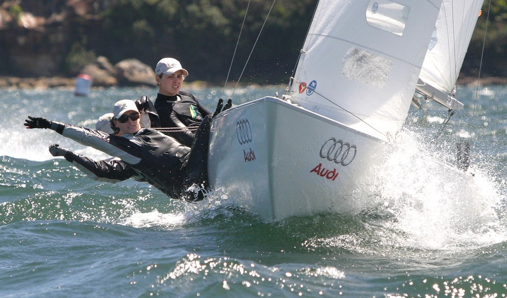 Krystal Weir and crew upwind - Audi Sydney Harbour Regatta © Crosbie Lorimer http://www.crosbielorimer.com