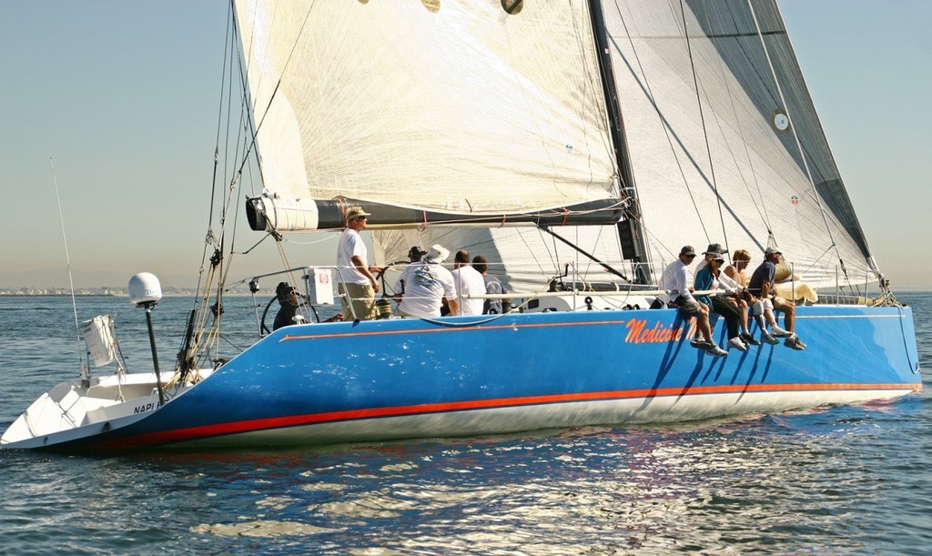 Bob Lane’s Andrews 63, Medicine Man, raced to first in Division I and fourth place overall in the 2008 Cabo race. © Rick Roberts 