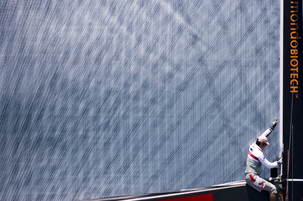 Louis Vuitton Cup Finals.Luna Rossa ITA 94 go down to Emirates Team New Zealand.<br />
 © Luna Rossa Challenge /Bruno Cocozza 