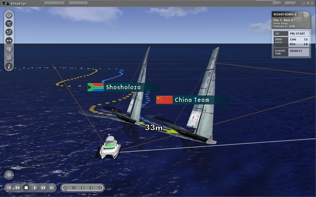 LVPS-Day6-China Team gets a jump over Team Shosholoza at the start and is never headed photo copyright ARL Media http://www.arl.co.nz/ taken at  and featuring the  class