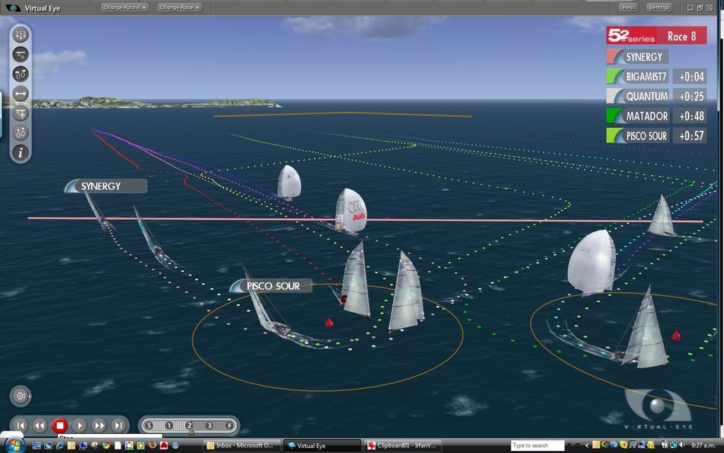 2 - ETNZ is committed to an inside course even though she was not entitled to room at the leeward mark. © ARL Media http://www.arl.co.nz/