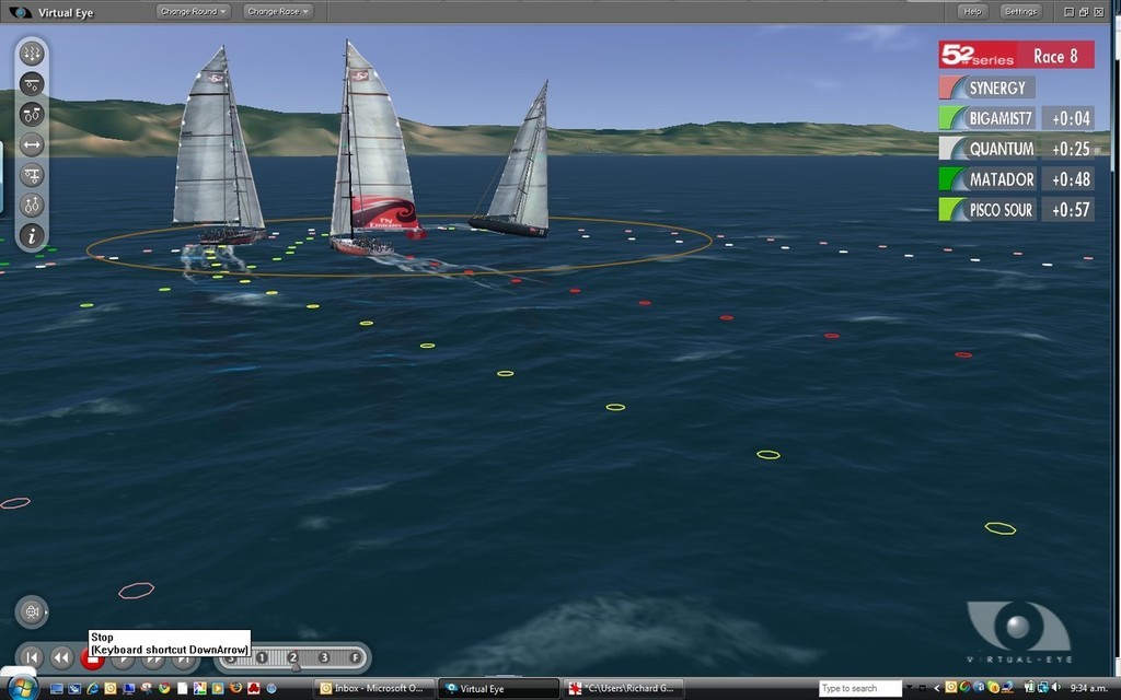 Emirates Team NZ tries to cut inside Artemis at the first leeward mark in Race 8 © ARL Media http://www.arl.co.nz/