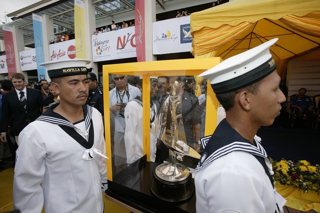 The Monsoon Cup arrives at the Monsoon Cup by sea, courtesy of the Royal Malaysian Navy. Monsoon Cup 2007 © Guy Nowell http://www.guynowell.com