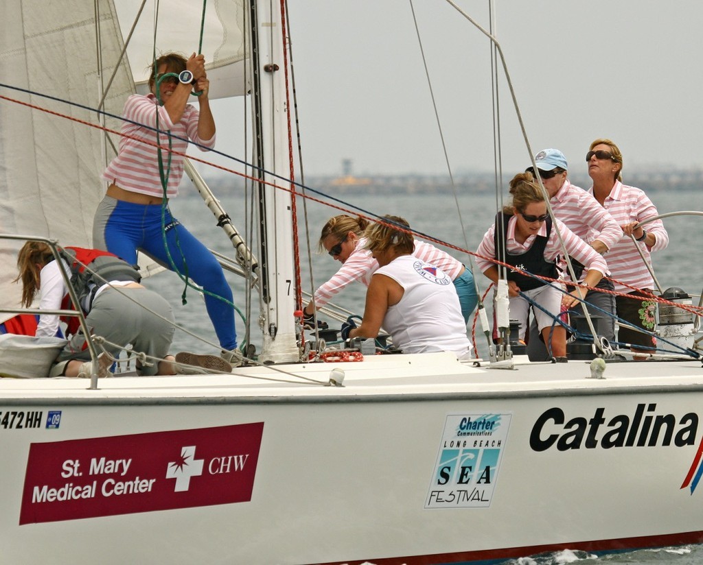 Sandy Hayes (at helm, right), currently in third, plans on improving her team's performance Friday - 2008 Mayor's Cup photo copyright Rick Roberts  taken at  and featuring the  class