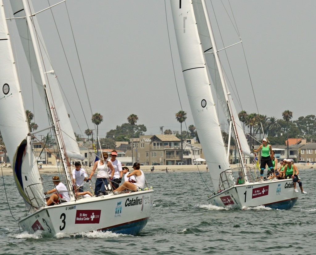 Samantha Osborne's team (left) leads Lotta Thorelius' team around the course Friday.  - 2008 Mayor's Cup Day 2 photo copyright Rick Roberts  taken at  and featuring the  class