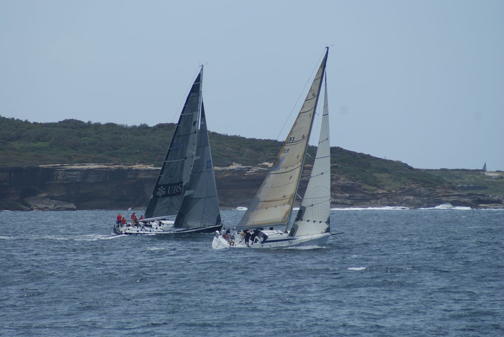 David Forbes’ Kaiko 51 Merlin leads Geoff Lavis’ UBS Wild Thing after rounding the bell buoy. © CYCA Staff - copyright