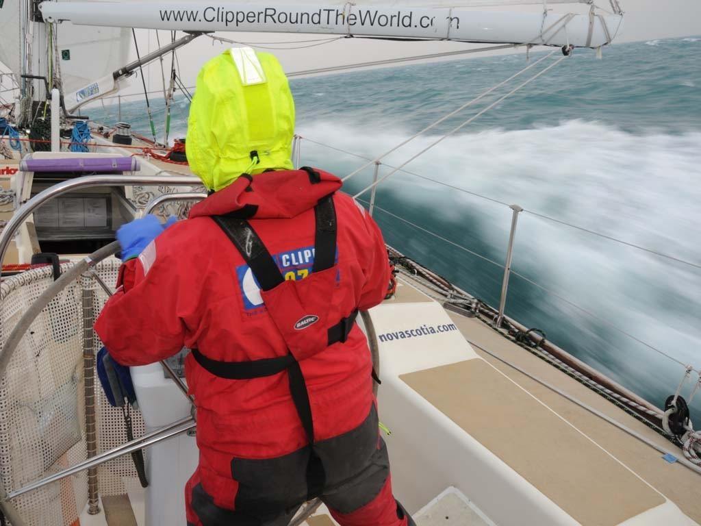 Yee haa! Nova Scotia surfs towards Hawaii  - Clipper 07-08 © Clipper Ventures PLC . http://www.clipperroundtheworld.com
